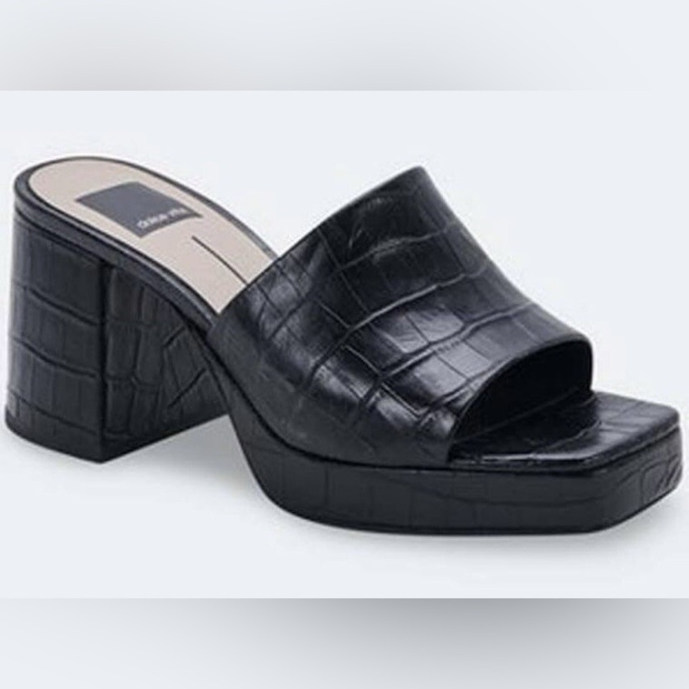 Women’s DOLCE VITA Marsha black platform chunky heeled sandals- Size 10